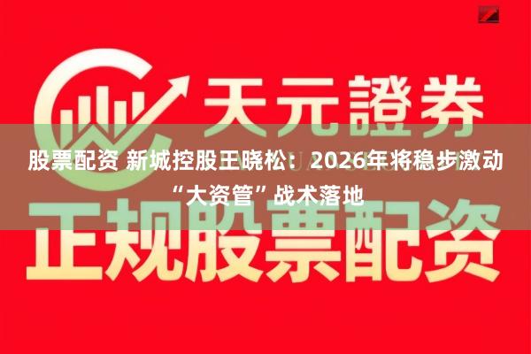 股票配资 新城控股王晓松：2026年将稳步激动“大资管”战术落地