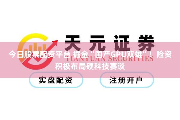 今日股票配资平台 掘金“国产GPU双雄”！险资积极布局硬科技赛谈